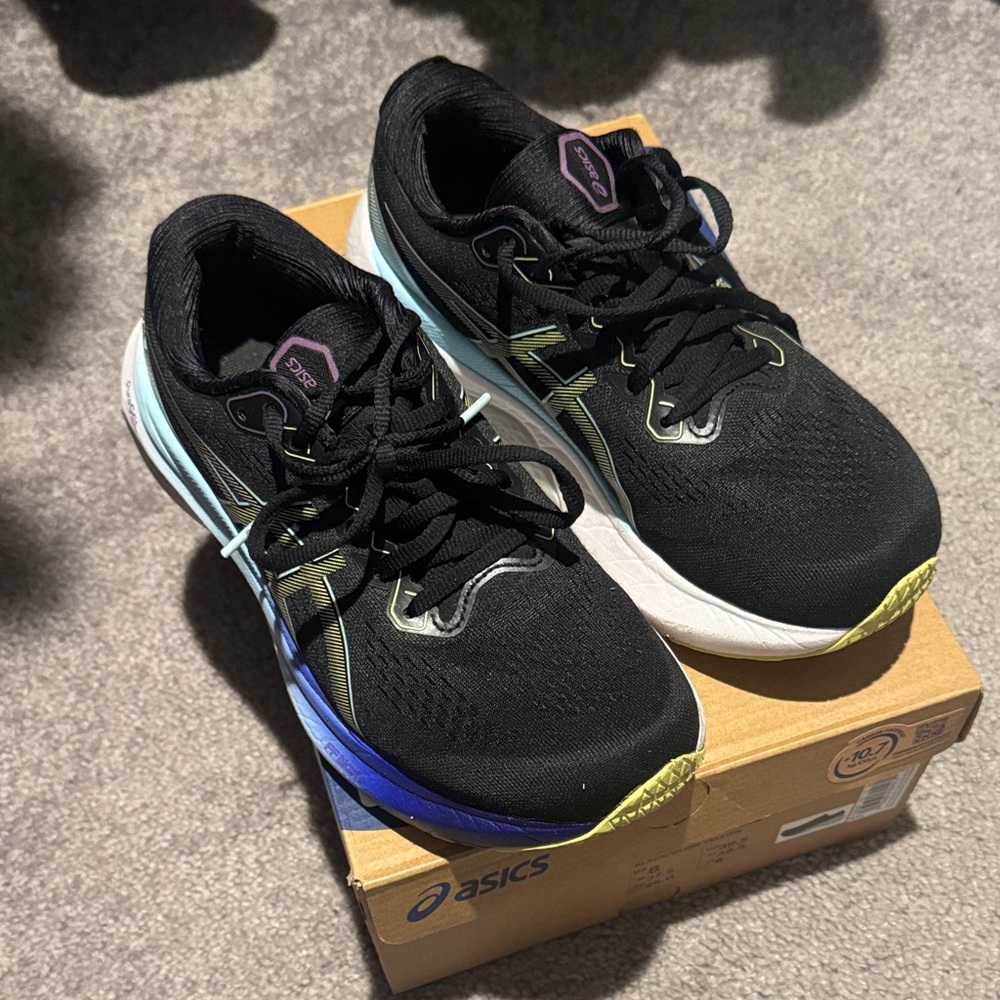 ASICS Women's Black and Blue Running Shoes